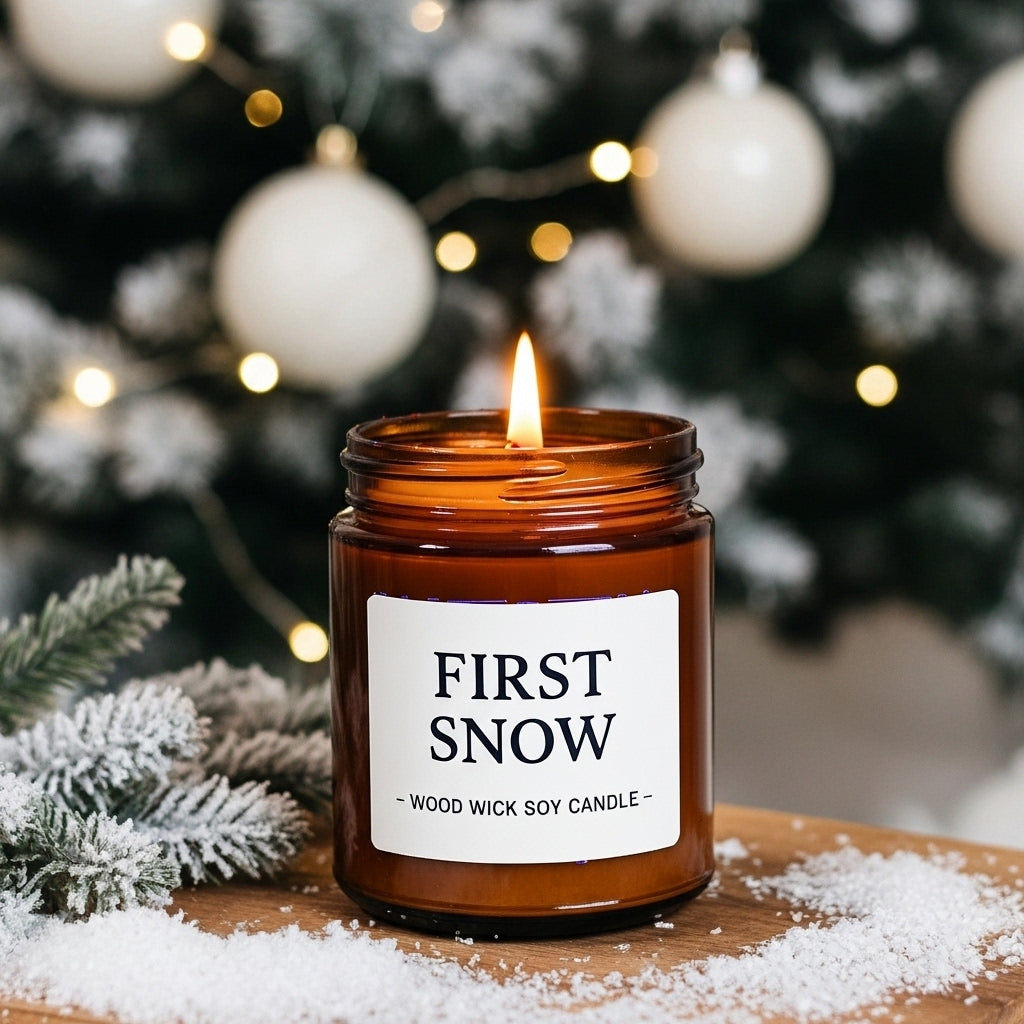 First Snow Wood Wick Soy Candle First Snow Wood Wick Soy Candle