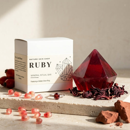 Ruby Birthstone Gem Soap with Hidden Silver Ring
