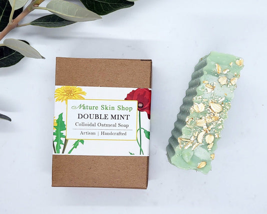 Double Mint Oatmeal Natural Soap, Cold Process - Nature Skin Shop