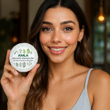 Woman with thick, healthy hair after using the Amla Shampoo Bar