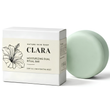 Nature Skin Shop Clara Moisturizing Dual Ritual Bar soap shown as a pale mint green oval bar next to its white cardboard packaging box with a beige label.