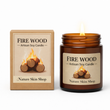 Fire Wood Artisan Soy Candle from Nature Skin Shop with packaging on a white background