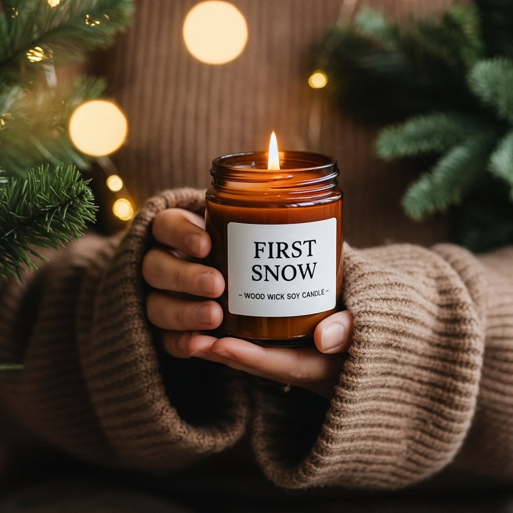 First Snow Wood Wick Soy Candle