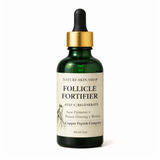 Bottle of Follicle Fortifier serum from Nature Skin Shop on a white background