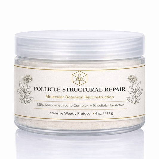 Jar of Follicle Structural Repair hair product on a white background