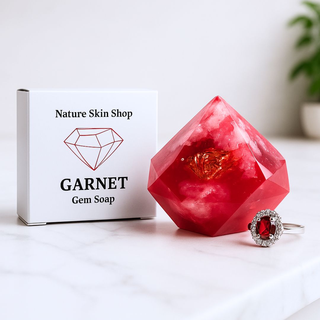Garnet Gem Soap  with Hidden Silver Ring