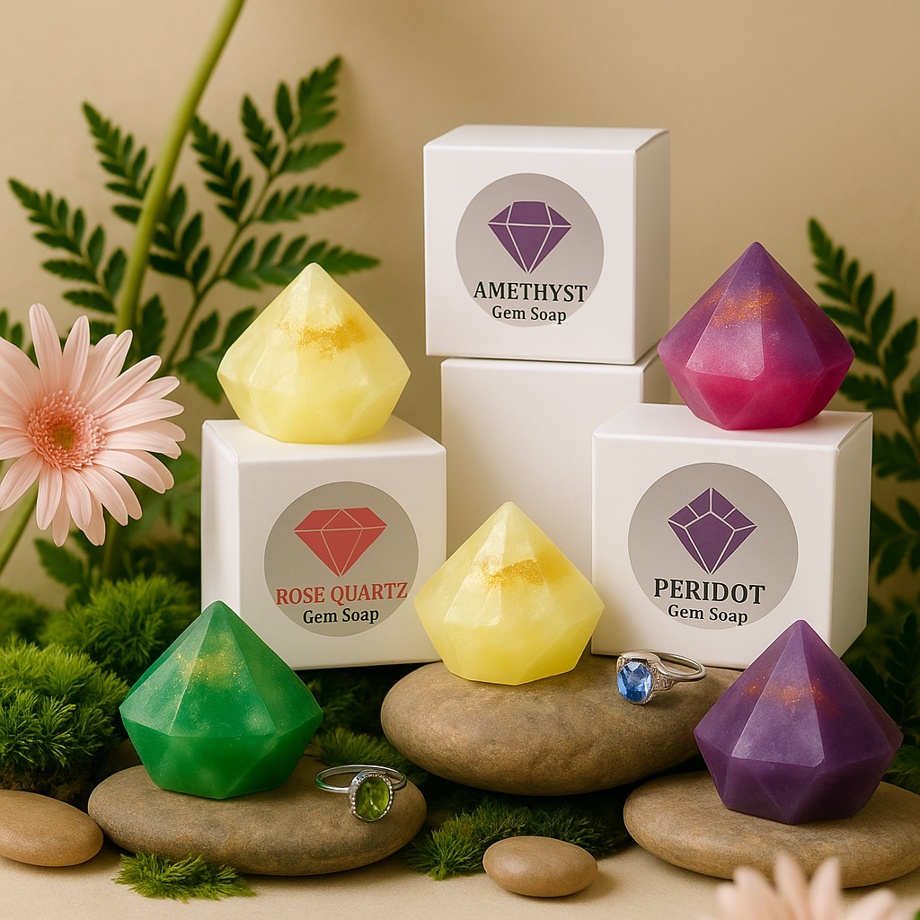 Rose Quartz Crystal Soap with Hidden Silver Ring | Unique Gift | Nature ...