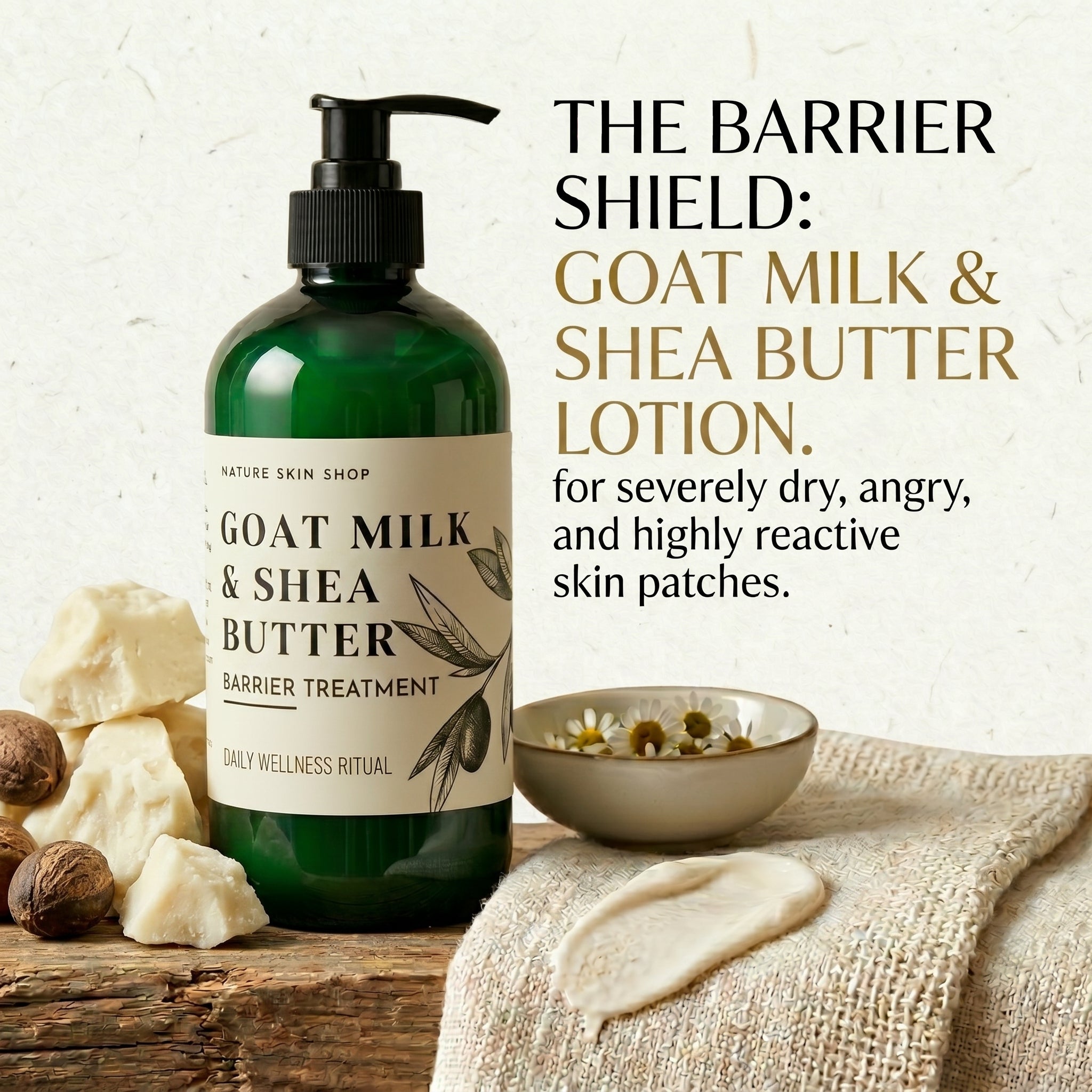 Goat Milk Shea Body Lotion, Eczema Relief and Anti-aging