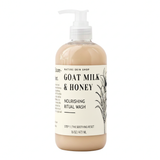 Bottle of Goat Milk & Honey Nourishing Ritual Wash from Nature Skin Shop on a white background