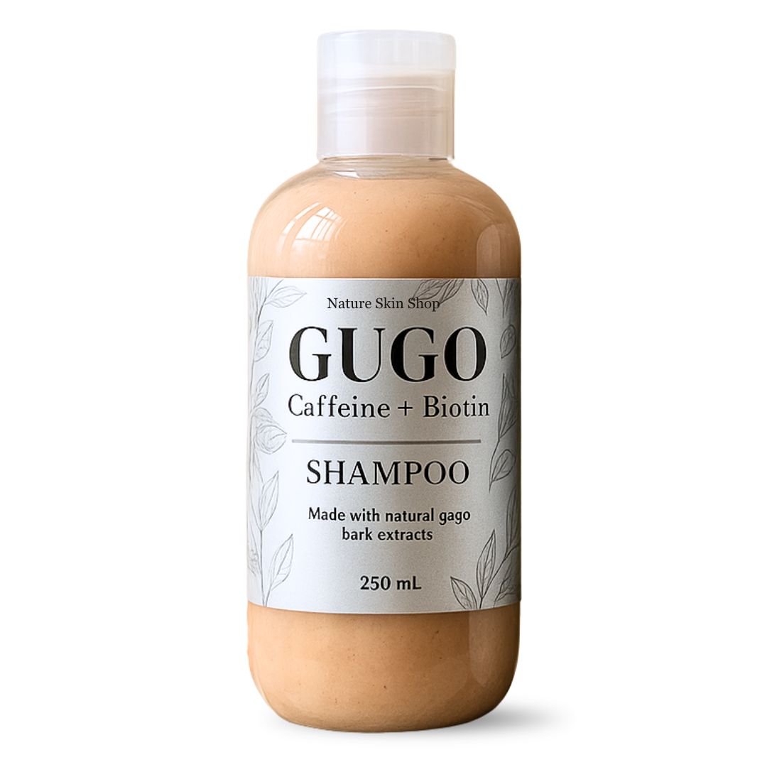 Nature Skin Shop Gugo Shampoo with Biotin + Caffeine – natural hair growth formula with Gugo bark extract