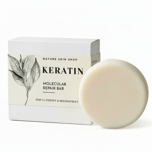 Keratin Molecular Repair Bar with packaging on a white background