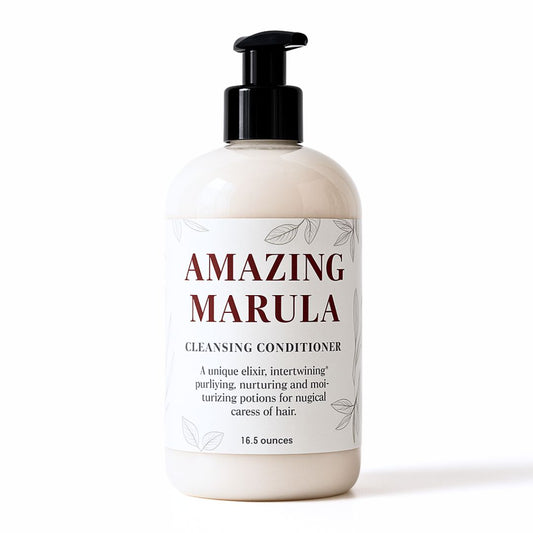 Bottle of Amazing Marula cleansing conditioner on a white background