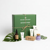 Nature Skin Shop mystery box with skincare products on a white background