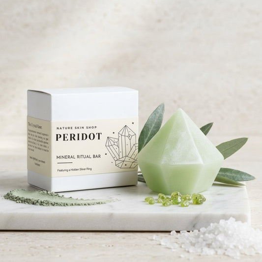 Peridot Birthstone Gem Soap with Hidden Silver Ring