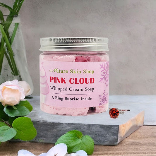 Pink Cloud Jewelry Whipped Soap, RING REVEAL inside! - Nature Skin Shop
