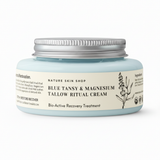 Jar of Blue Tansy & Magnesium Tallow Ritual Cream from Nature Skin Shop on a white background