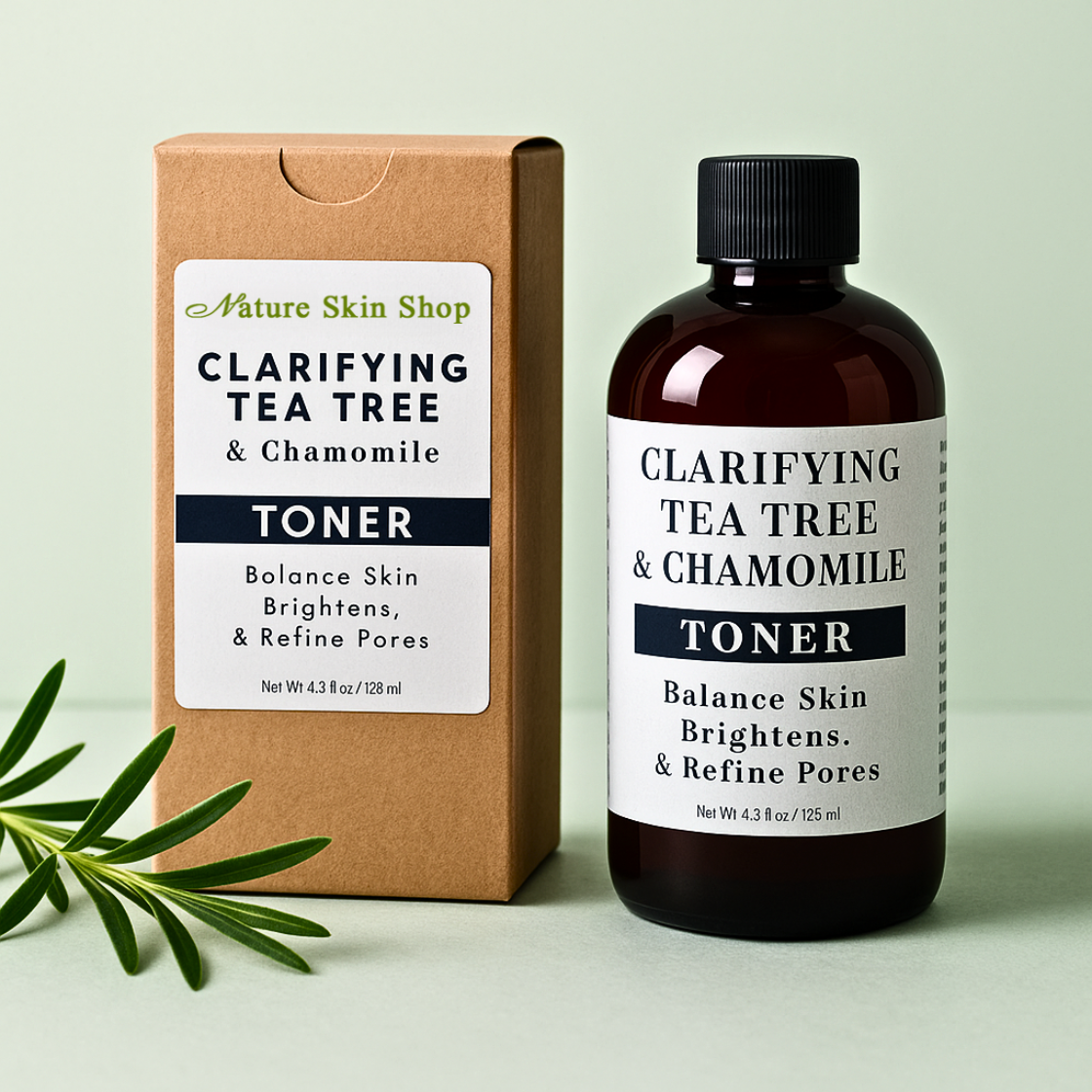 Clarifying  Tea Tree & Chamomile Toner- Balance Skin, Brightens, & Refine Pores
