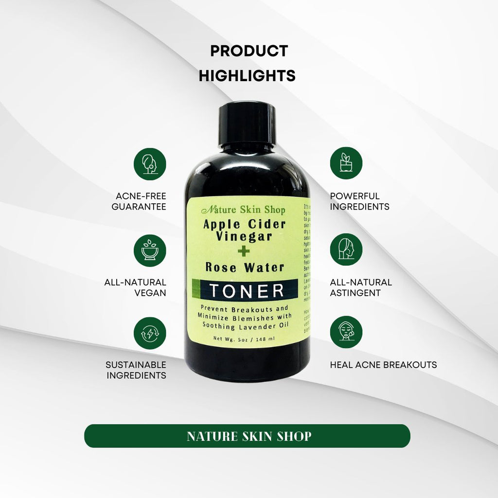 Apple Cider Vinegar + Rose Water Toner Prevent Breakouts and Minimize