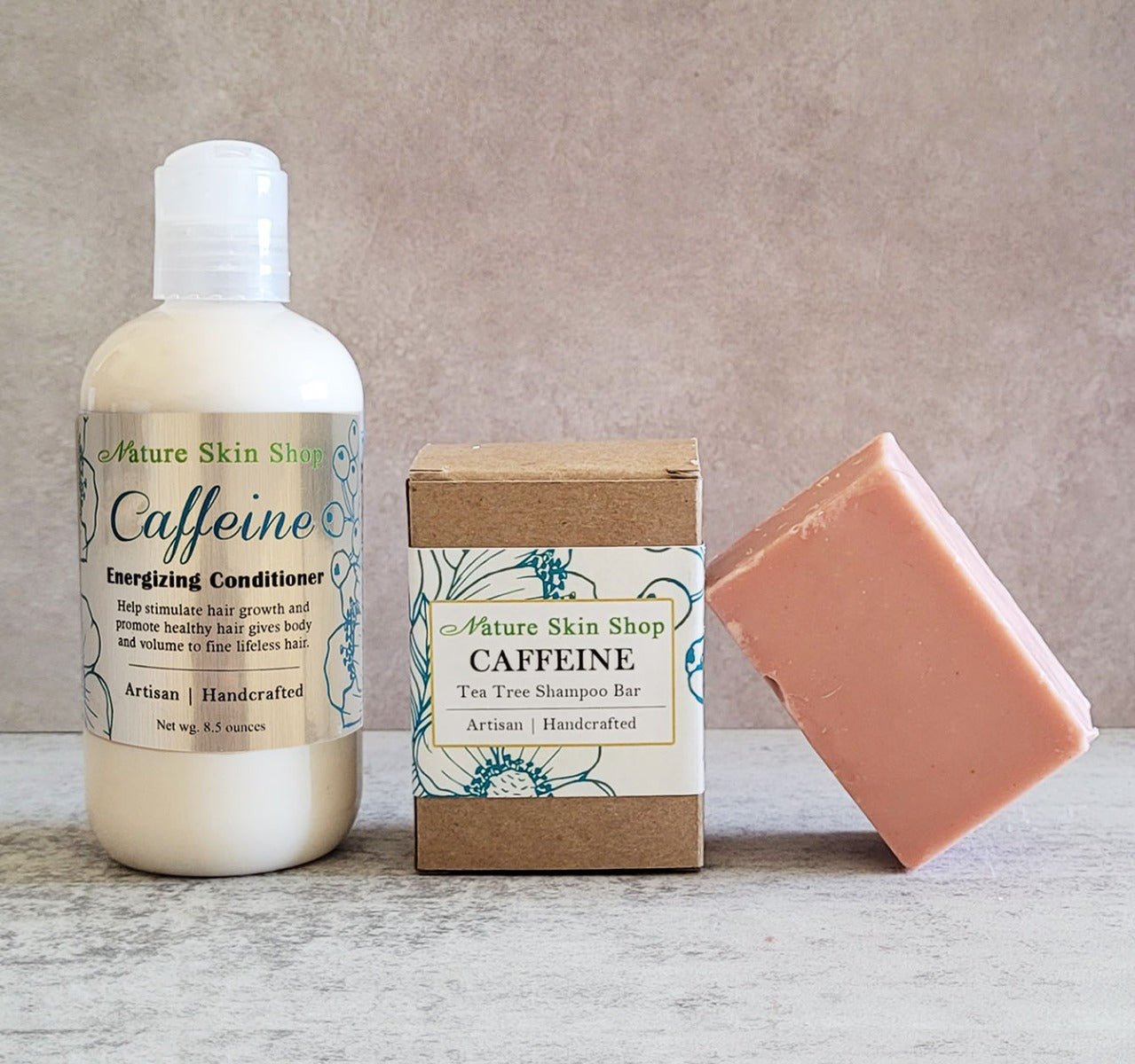 Caffeine and Tea Tree Oil Shampoo Bar and Stimulating Conditioner Combo - Nature Skin Shop