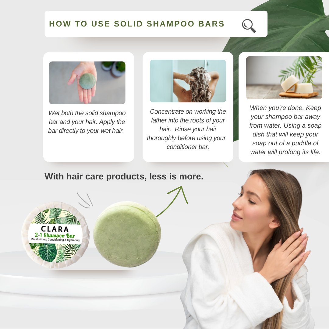 Clara 2 - 1 Shampoo Bar | Moisturizing, Conditioning & Hydrating - Nature Skin Shop