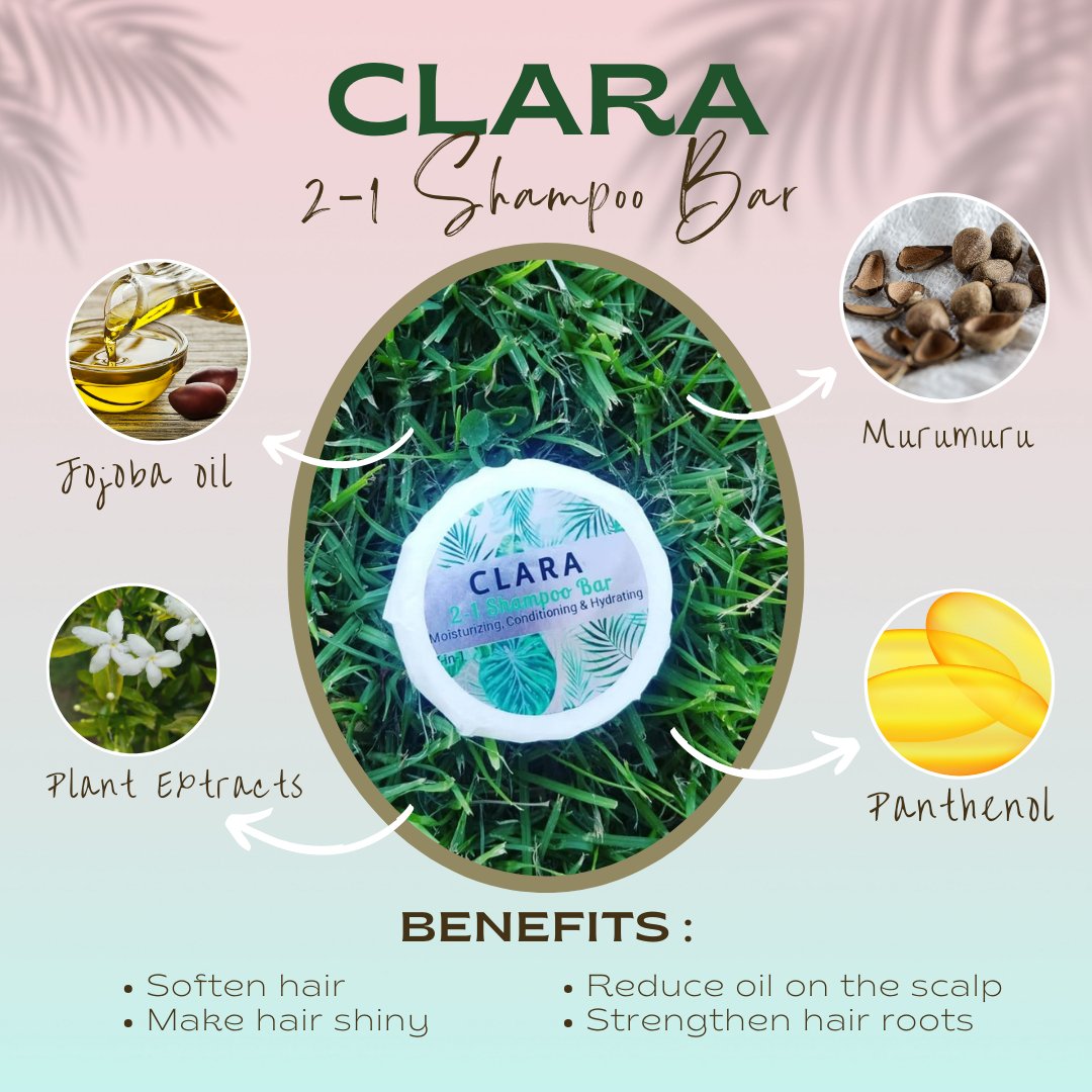 Clara 2 - 1 Shampoo Bar | Moisturizing, Conditioning & Hydrating - Nature Skin Shop