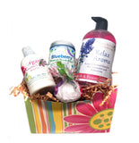 Flower Bliss Gift Set ( Includes Relax Shower Gel, Blueberry Whipped Scrub, Argan Hand Lotion and Bath Truffle) - Nature Skin Shop