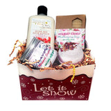 Let It Snow Gift Set ( Includes Rosehip Lotion, Lavender Scrub, Holiday Candy Soap and Bath Bomb) - Nature Skin Shop
