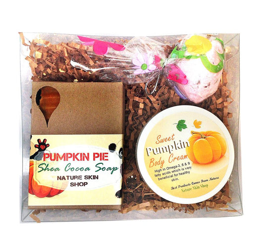 Pumpkin Bliss Gift Set ( Includes Artisan Soap, Pumpkin Butter Bliss and Bath Bomb) - Nature Skin Shop
