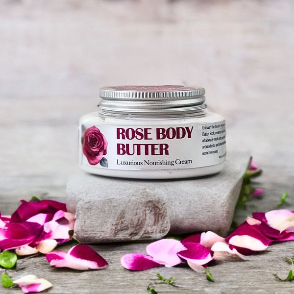 Rose Body Butter for Dry and Sensitive Skin, Luxurious Nourishing Cream - Nature Skin Shop