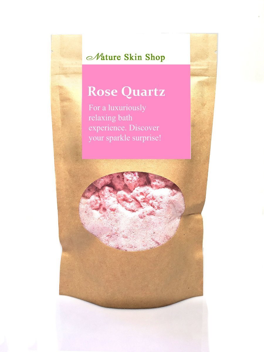 Rose Quartz Foaming Bath Soak. Hidden Surprise Bracelet Inside - Nature Skin Shop