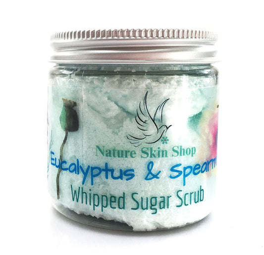 Spearmint Whipped Sugar Scrub Soap 5 oz, Invigorating - Nature Skin Shop