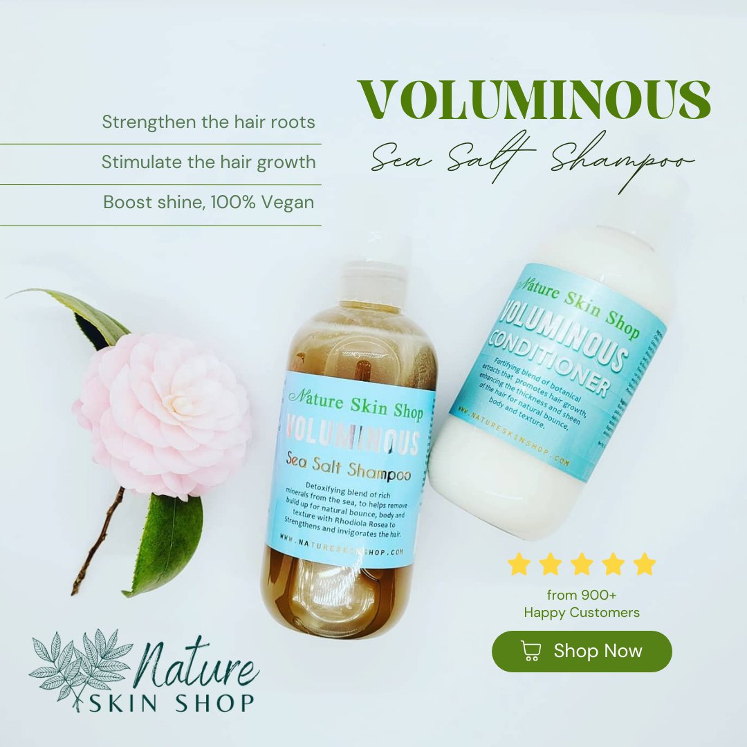 Voluminous Sea Salt Shampoo & Conditioner - Nature Skin Shop