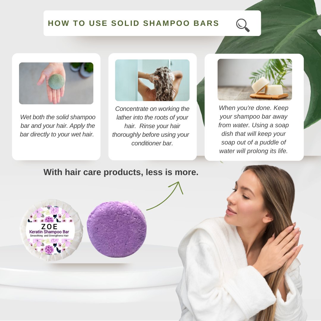 Zoe Keratin Shampoo Bar | Smoothing and Strengthens Hair - Nature Skin Shop